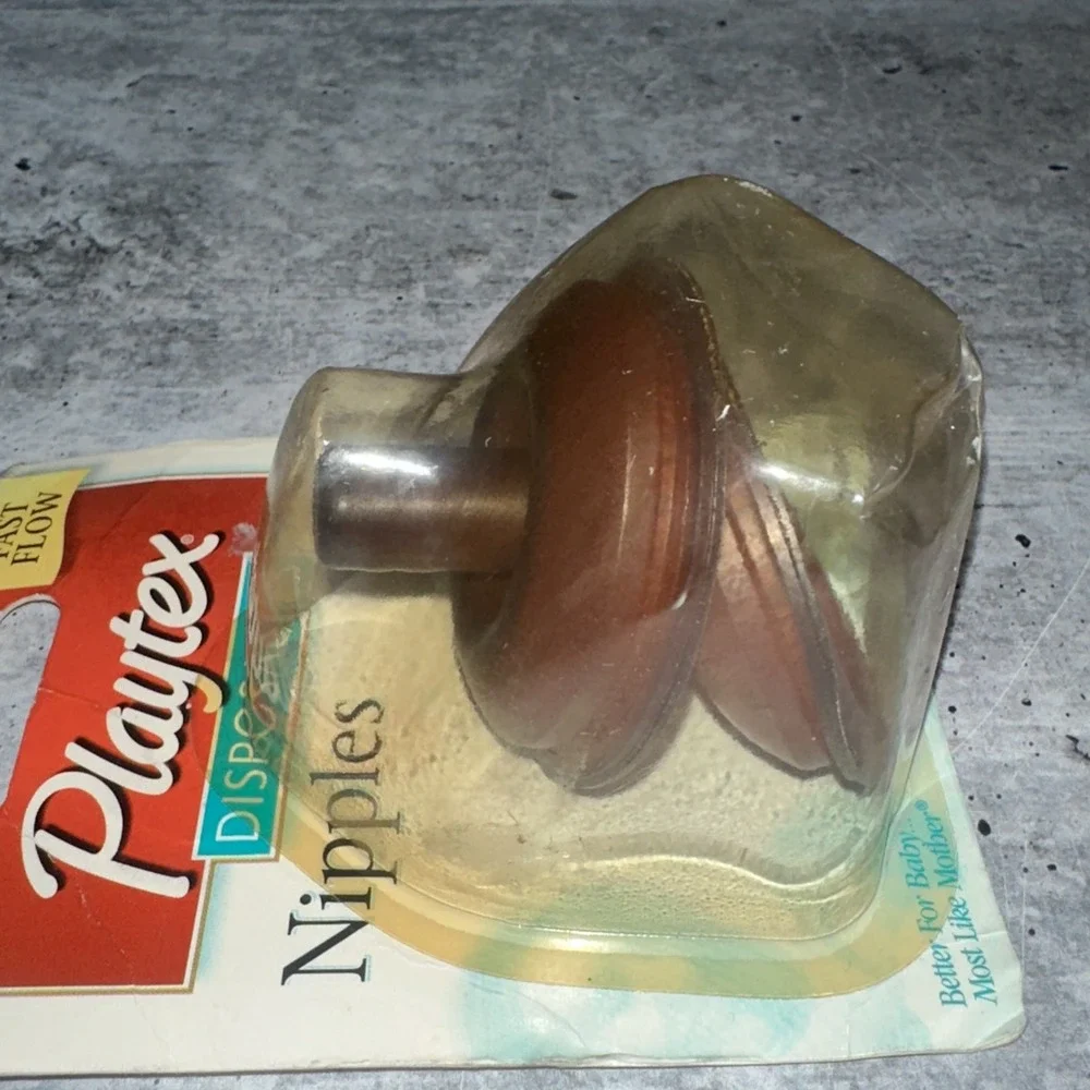 Vintage Playtex Natural Action Flat Top Latex Baby Bottle Nipples Fast Flow  (C)